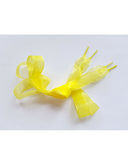 Veters organza lint geel 25mm - 100cm