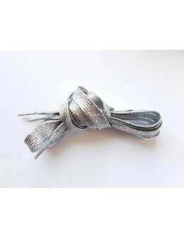 Veters glitter zilver 10mm