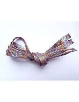 Veters glitter roze-goud-multicolour 10mm
