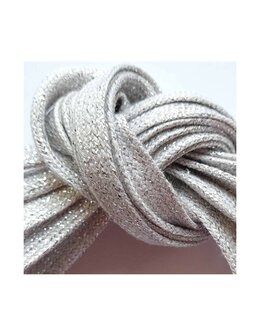 Veters glitter lichtgrijs/zilver 8mm