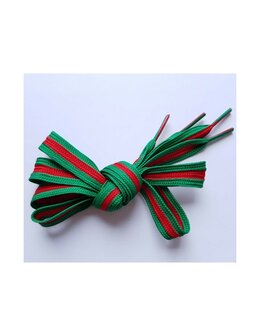 Veters streep groen-rood 12mm