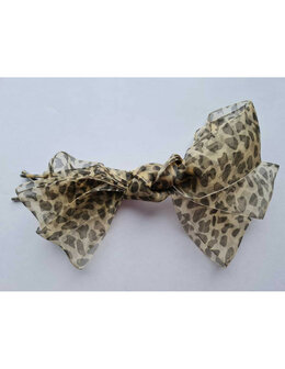 Veters organza lint luipaard zwart-bruin 40mm