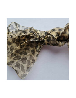 Veters organza lint luipaard zwart-bruin 40mm