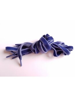 Veters dubbel fluweel blauw 10mm - 120cm