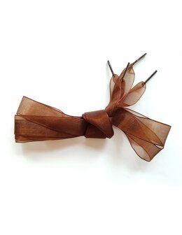 Veters organza lint bruin 20mm - 120cm