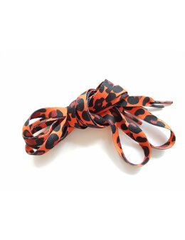 Veters luipaard/panter/tijger oranje-zwart 10mm - 114cm
