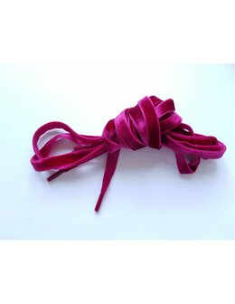 Veters dubbel fluweel bordeaux rood 10mm - 120cm