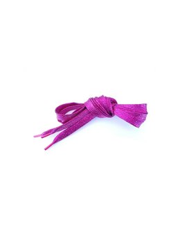 Veters glitter felroze 10mm - 110cm