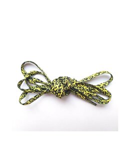 Veters luipaard/slang zwart-geel 8mm - 90cm