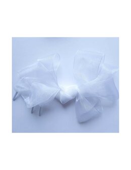 Veters organza lint wit 40mm - 120cm