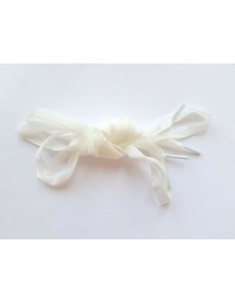 Veters fluweel wit 10mm - 120cm
