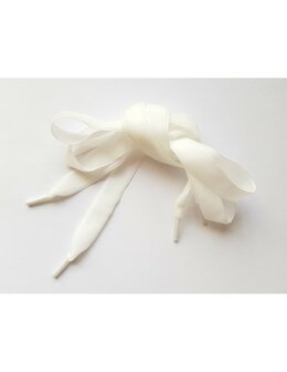 Veters fluweel wit 16mm - 100cm