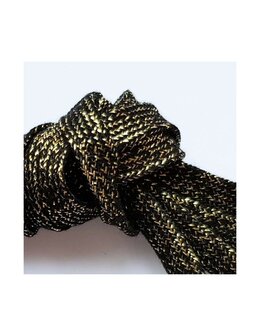 Veters glitter zwart-goud 10mm