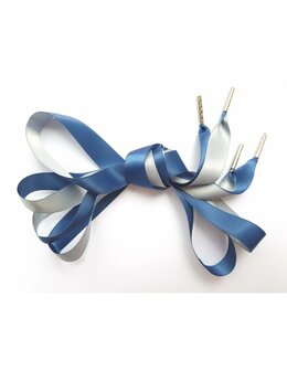 Veters satijn lint blauw-grijs 16mm - 140cm