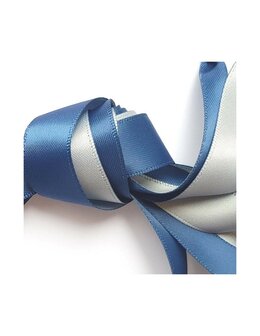 Veters satijn lint blauw-grijs 16mm - 140cm