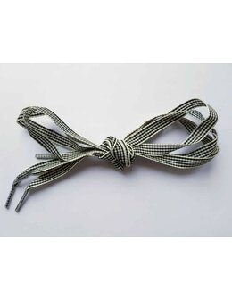 Veters ruit pied-de-poule zwart-wit 10mm - 120cm