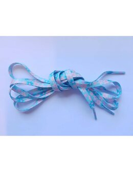 Veters bloemen lichtblauw 8mm - 120cm