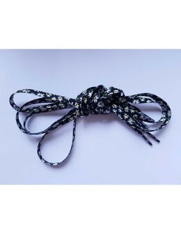 Veters bloem madeliefjes wit-zwart 8mm - 120cm