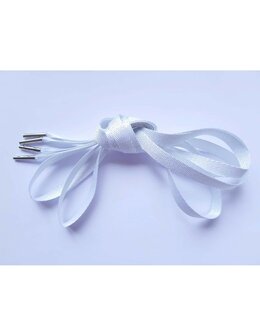 Veters glitter visgraat wit-zilver 10mm - 120cm