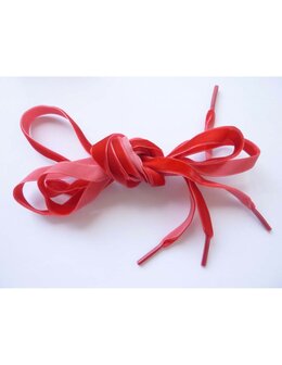 Veters fluweel rood 10mm - 120cm