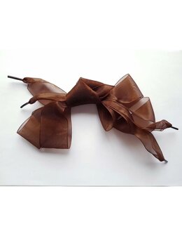 Veters organza lint bruin 40mm - 120cm