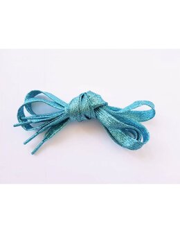 Veters glitter lichtblauw 10mm - 110cm