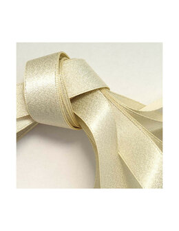 Veters glitter satijn lint creme-glans 16mm - 120cm