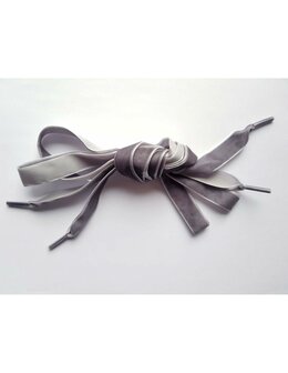 Veters fluweel zilvergrijs 16mm - 100cm