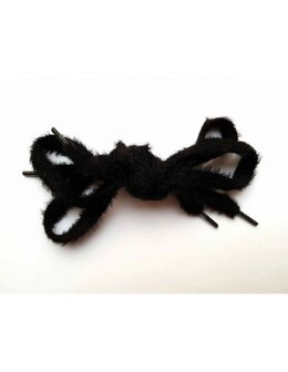 Veters fluffy zwart 8mm - 100cm