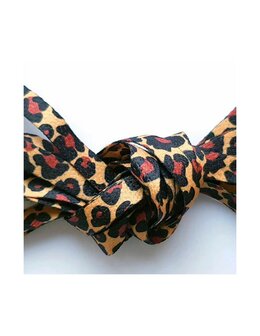 Veters luipaard/panter oker-zwart-rood 8mm