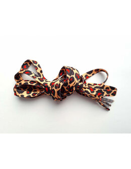 Veters luipaard/panter oker-zwart-rood 8mm