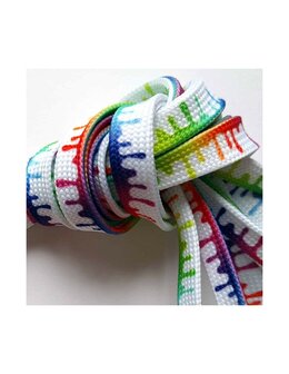Veters schilder/verf print multicolour 8mm - 120cm