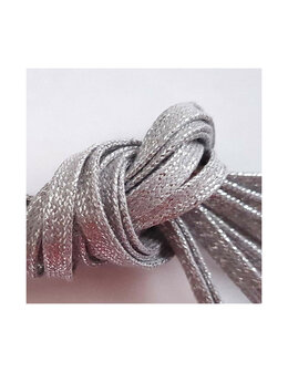 Veters glitter grijs-zilver 6mm