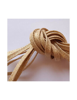 Veters glitter beige-goud 6mm