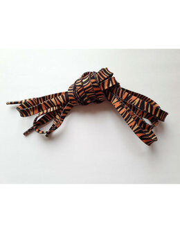 Veters tijger okergeel-zwart-oranje 8mm