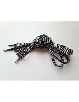 Veters zebra zwart-wit 8mm