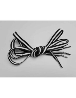 Veters streep zwart-wit 10mm - 120cm