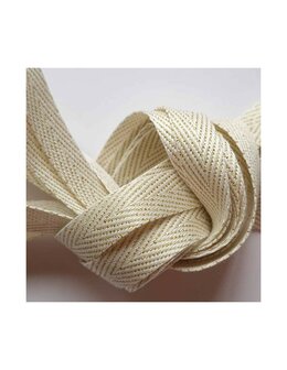 Veters glitter visgraat creme-goud 10mm - 120cm