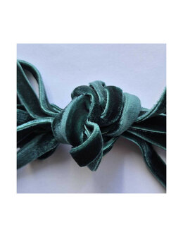 Veters dubbel fluweel groen 10mm - 120cm