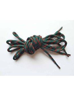 Veters donkergroen-rood rond 150cm