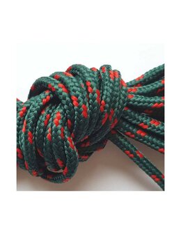 Veters donkergroen-rood rond 150cm