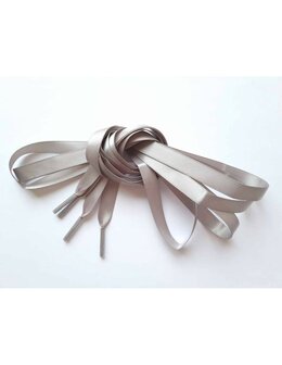 Veters satijn lint zilvergrijs 10mm - 120cm