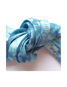 Veters blauwe print 9mm - 120cm