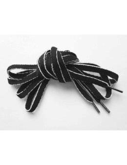 Veters zwart-wit 9mm - 120cm