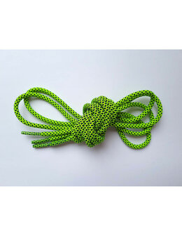 Veters neongeel-donkerblauw rond 120cm