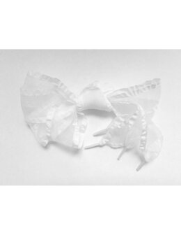 Veters organza lint wit met randje 40mm - 120cm