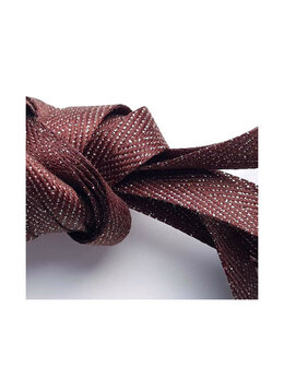 Veters glitter visgraat bruin-zilver 10mm - 120cm