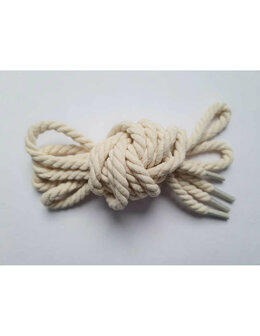 Veters touw creme rond 6mm