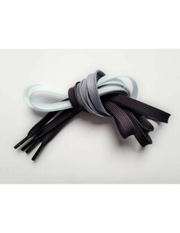 Veters tip-dye zwart-wit 10mm