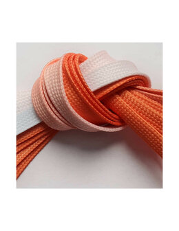 Veters tip-dye oranje-wit 10mm